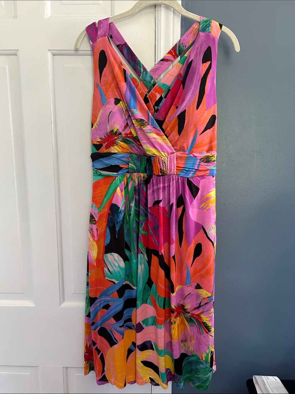 Soma Multicolor Tropical Print Sleeveless Dress